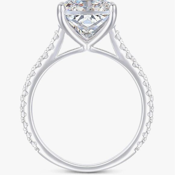 NEW 14k White Gold 4 Carat Moisssanite Ring, size 6.5 - Picture 8 of 12